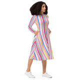 Striped long sleeve midi dress - Objet D'Art