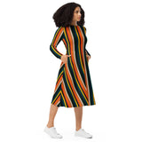 Vintage Striped long sleeve midi dress - Objet D'Art