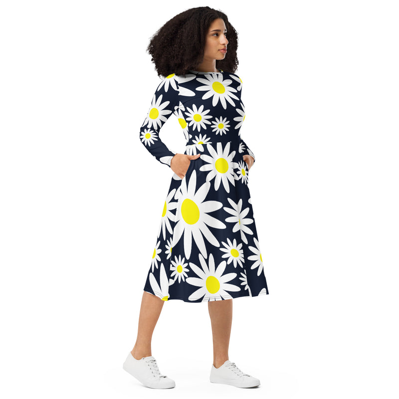 Oopsy Daisy long sleeve midi dress - Objet D'Art