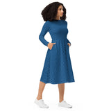 Polka dot long sleeve midi dress - Objet D'Art