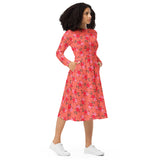 Water Floral long sleeve midi dress - Objet D'Art