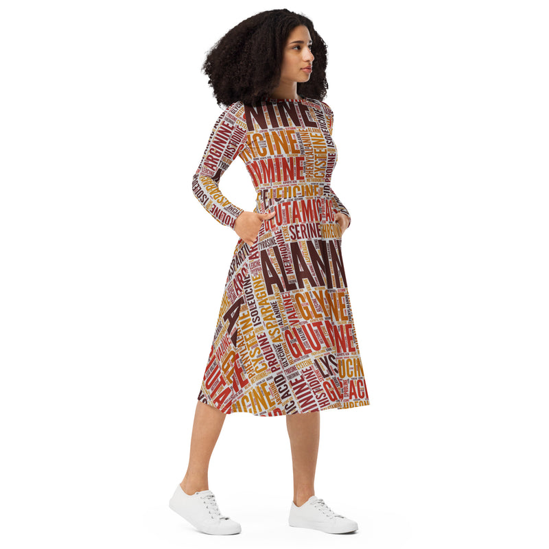 Amino Acids long sleeve midi dress - Objet D'Art