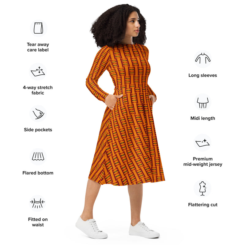 knee length dresses for ladies Fontaine Ivory Jacquard Fringe Midi Dress