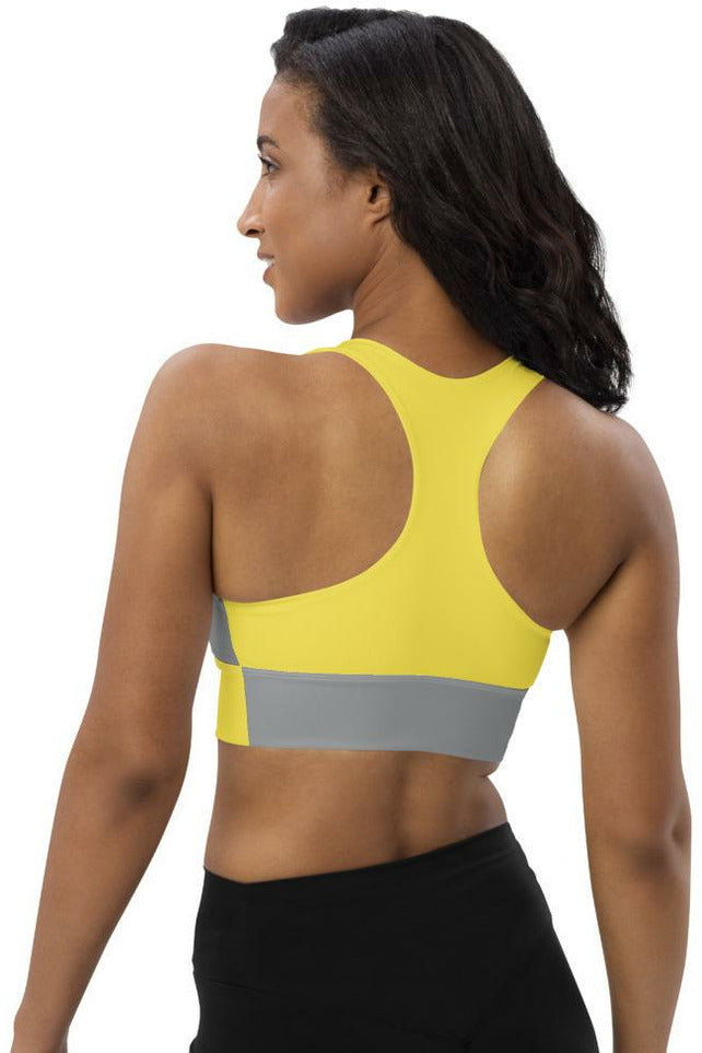 Gray & Yellow Longline sports bra - Objet D'Art