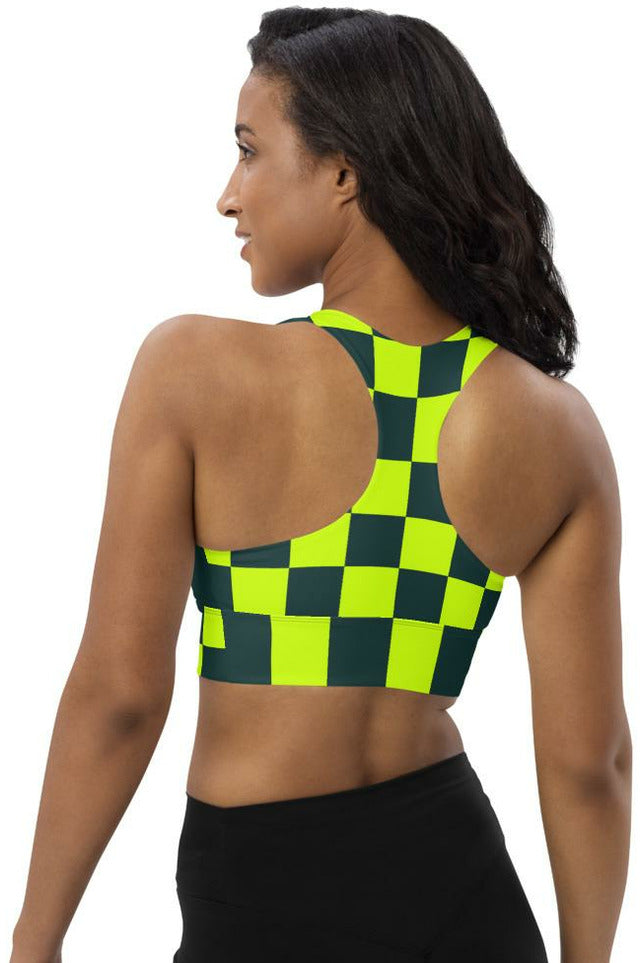 Green Neon Longline sports bra - Objet D'Art