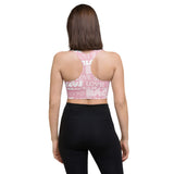 Two-tone Love Print Longline sports bra - Objet D'Art