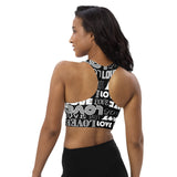 Love Print Longline sports bra - Objet D'Art