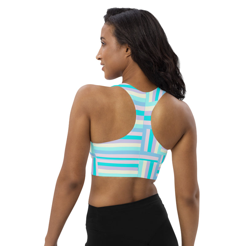 Pastel Stripes and Matrix Longline sports bra - Objet D'Art