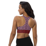 Greek Key Collage Longline sports bra - Objet D'Art