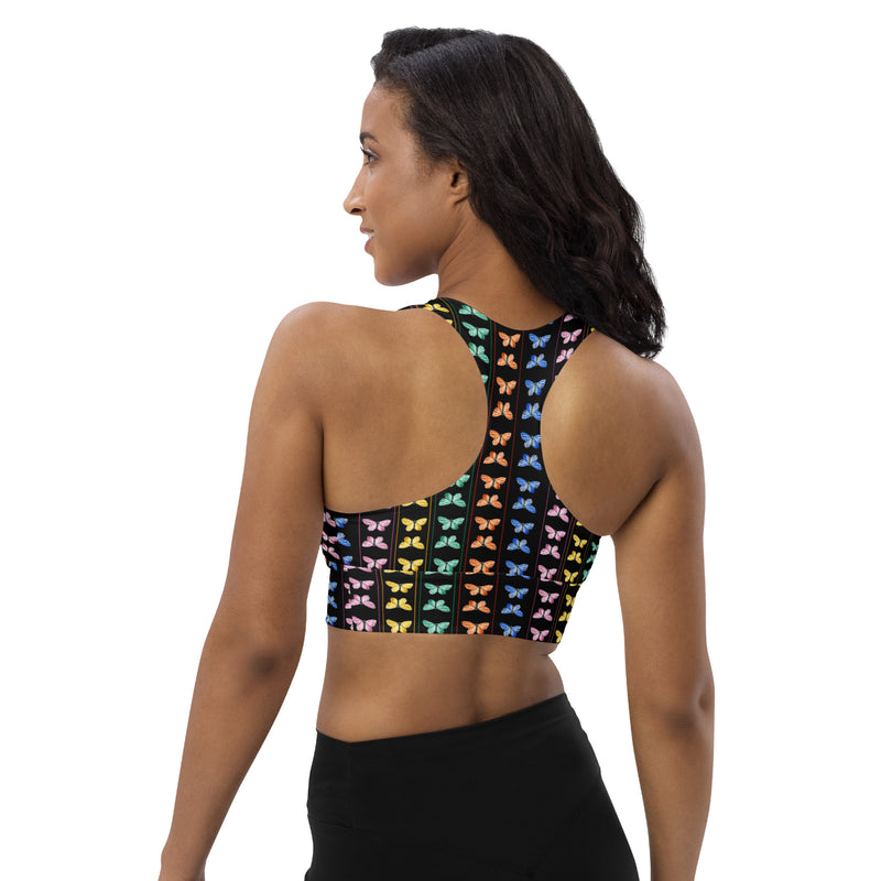 Linear Kaleidoscope Longline sports bra - Objet D'Art