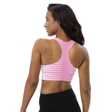 Pink Wedges Longline sports bra - Objet D'Art