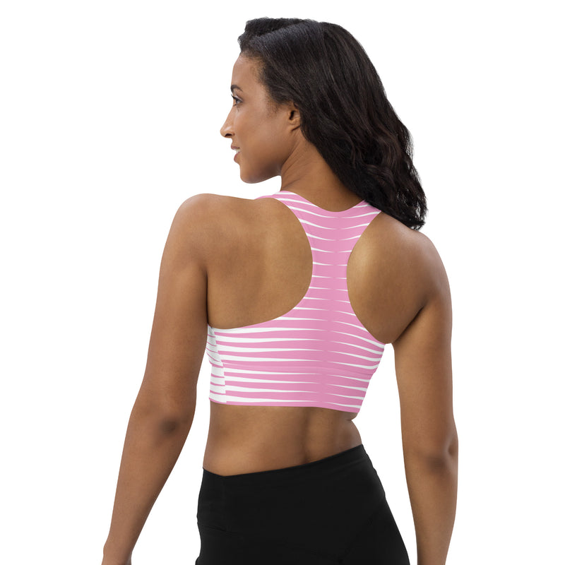 Pink Wedges Longline sports bra - Objet D'Art