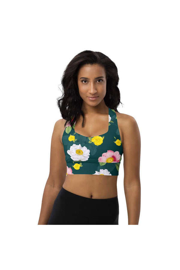 Floral Flurry Longline sports bra - Objet D'Art