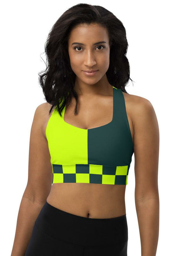 Green Neon Longline sports bra - Objet D'Art