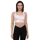 Two-tone Love Print Longline sports bra - Objet D'Art