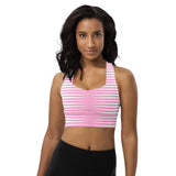 Pink Wedges Longline sports bra - Objet D'Art