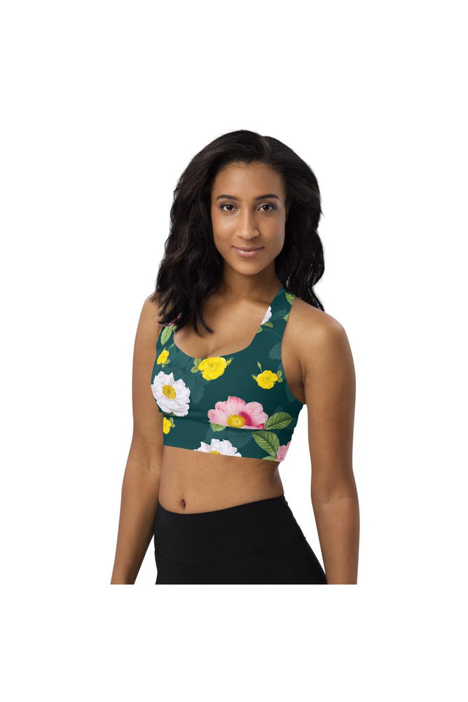 Floral Flurry Longline sports bra - Objet D'Art