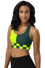 Green Neon Longline sports bra - Objet D'Art