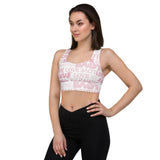 Two-tone Love Print Longline sports bra - Objet D'Art