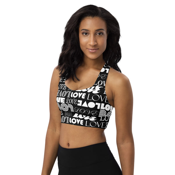 Love Print Longline sports bra - Objet D'Art