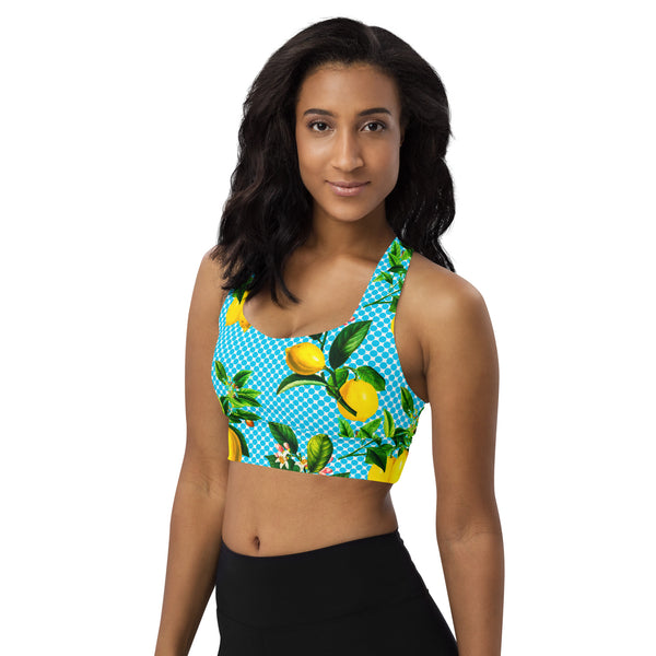 Lemony Dots Longline sports bra - Objet D'Art