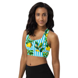 Lemon Striped Longline sports bra - Objet D'Art