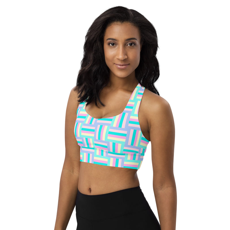 Pastel Matrix Longline sports bra - Objet D'Art