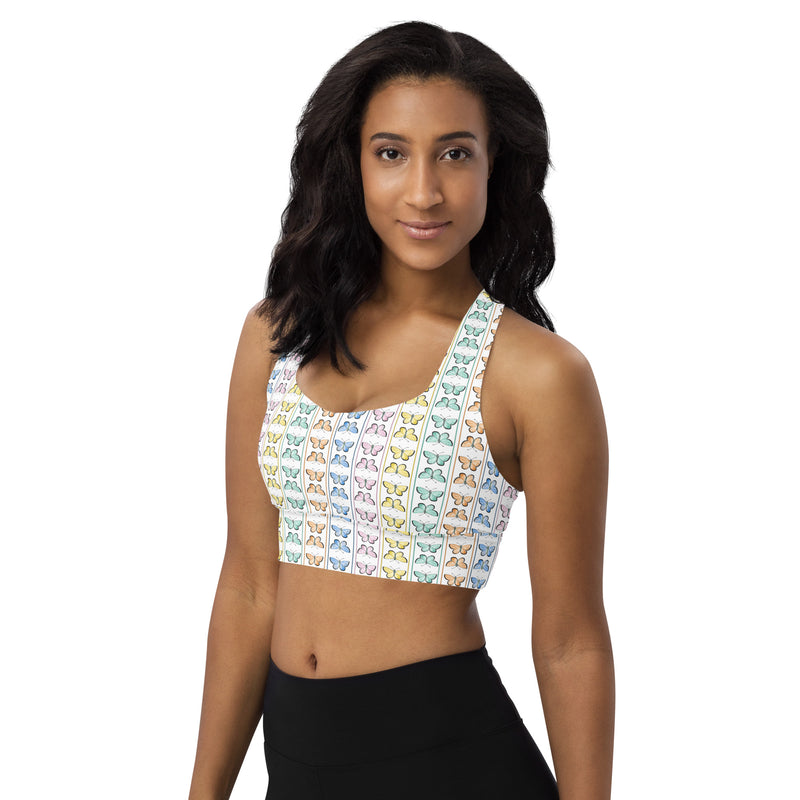 Linear Kaleidoscope Longline sports bra - Objet D'Art