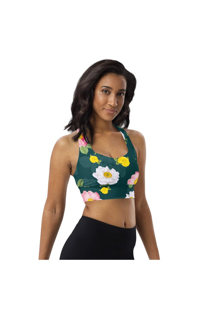 Floral Flurry Longline sports bra - Objet D'Art