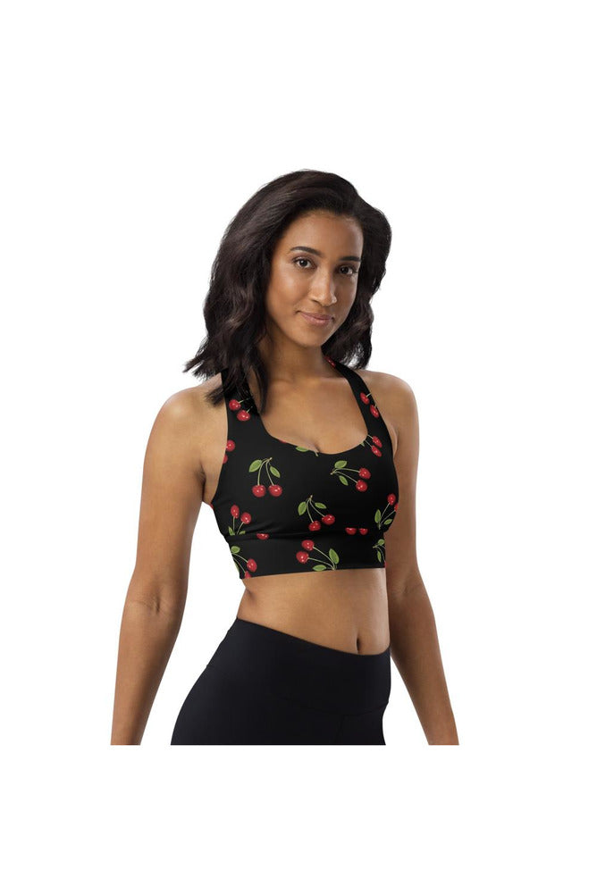 Cherry Print Longline sports bra - Objet D'Art