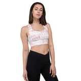 Two-tone Love Print Longline sports bra - Objet D'Art