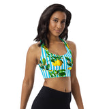 Lemon Striped Longline sports bra - Objet D'Art