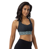 Greek Key Collage Longline sports bra - Objet D'Art