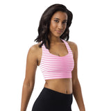 Pink Wedges Longline sports bra - Objet D'Art