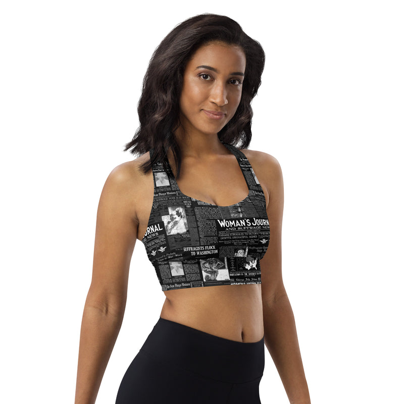 Women's Suffrage Headlines Longline sports bra - Objet D'Art