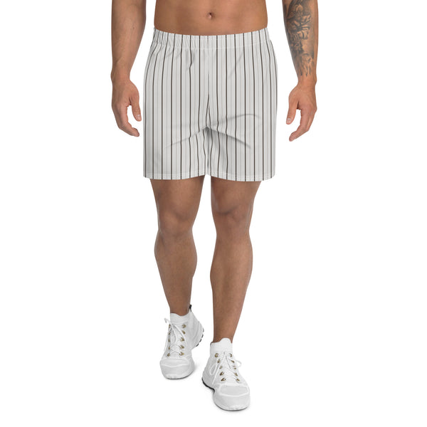Striped Men's Athletic Long Shorts - Objet D'Art