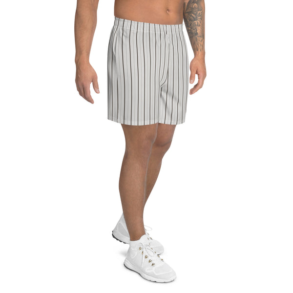 Striped Men's Athletic Long Shorts - Objet D'Art