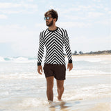 Black & White Chevron Men's Rash Guard - Objet D'Art