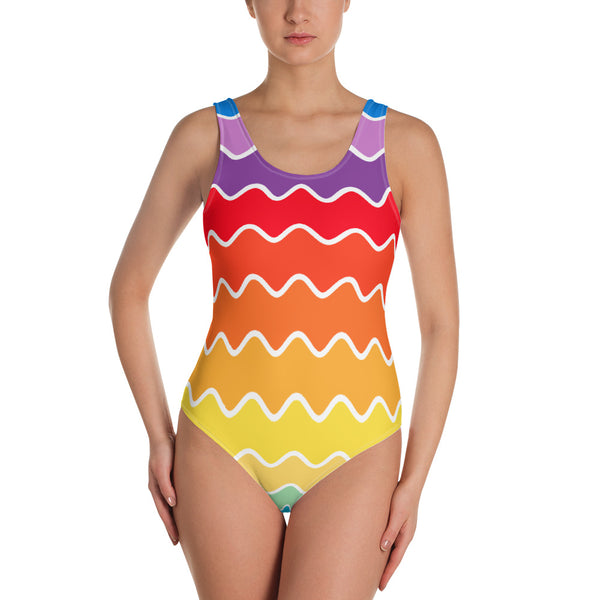 Color Wave One-Piece Swimsuit - Objet D'Art