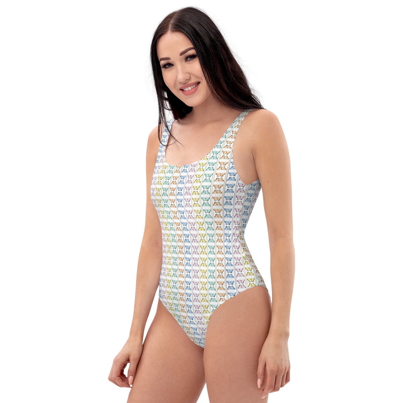 Linear Kaleidoscope One-Piece Swimsuit - Objet D'Art
