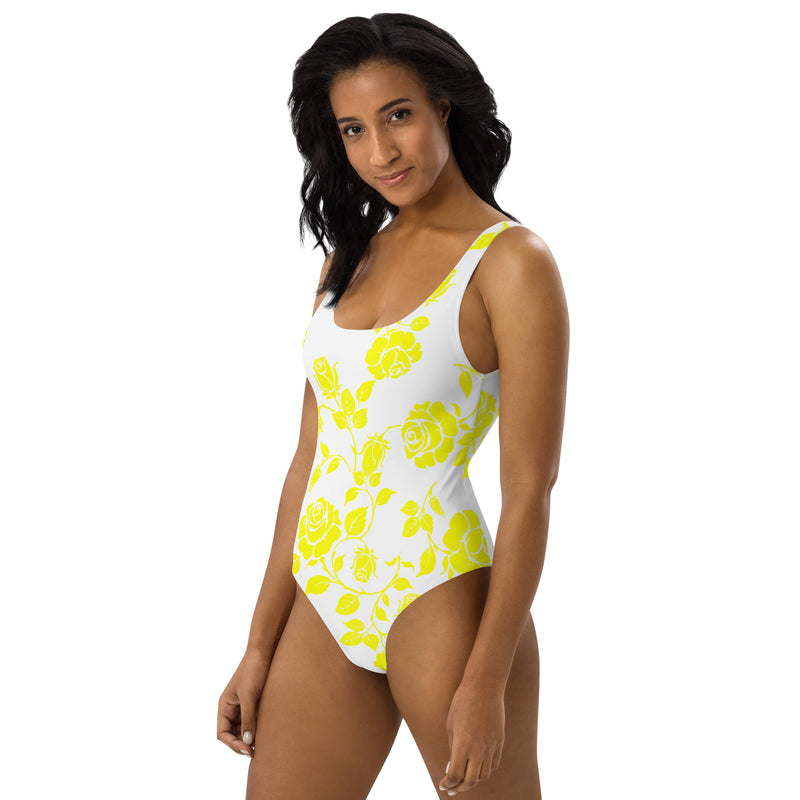 Yellow Rose One-Piece Swimsuit - Objet D'Art