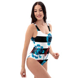 Floral Striped One-Piece Swimsuit - Objet D'Art