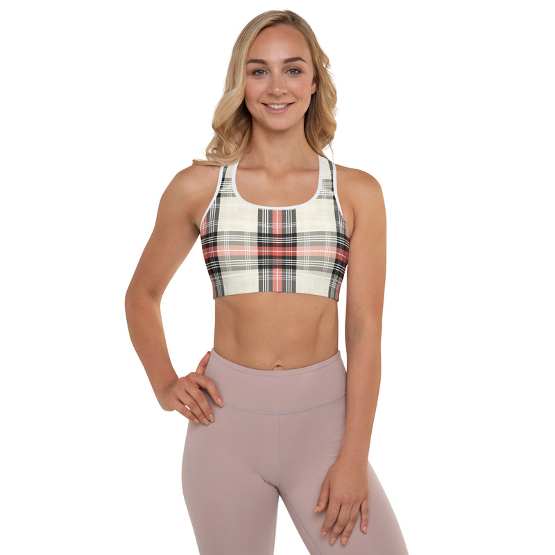 Plaid Padded Sports Bra - Objet D'Art