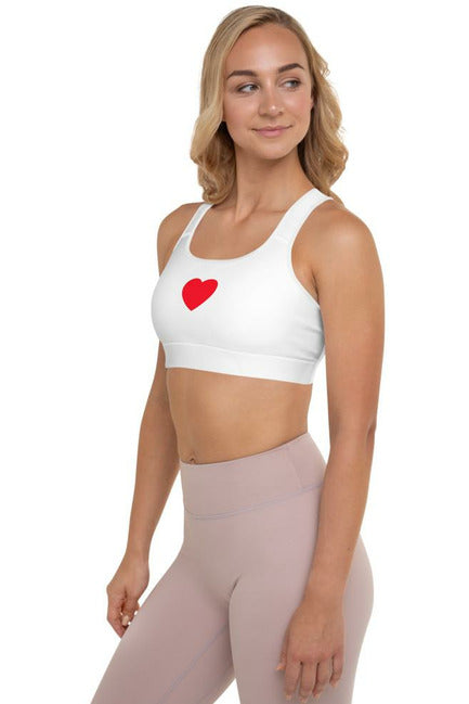 Heart Print Padded Sports Bra - Objet D'Art