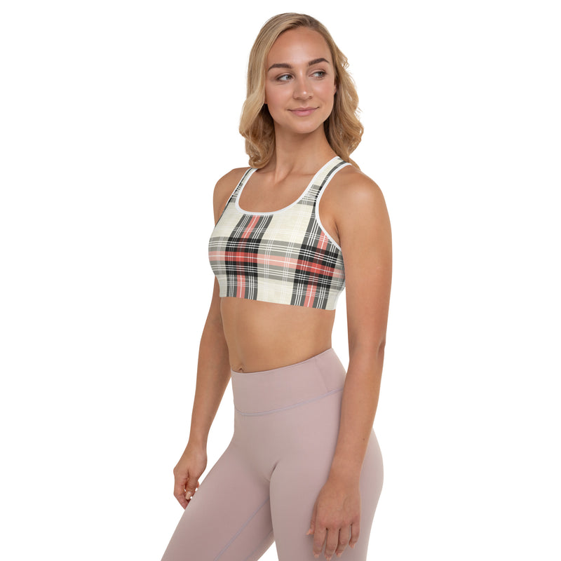 Plaid Padded Sports Bra - Objet D'Art