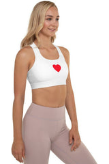 Heart Print Padded Sports Bra - Objet D'Art