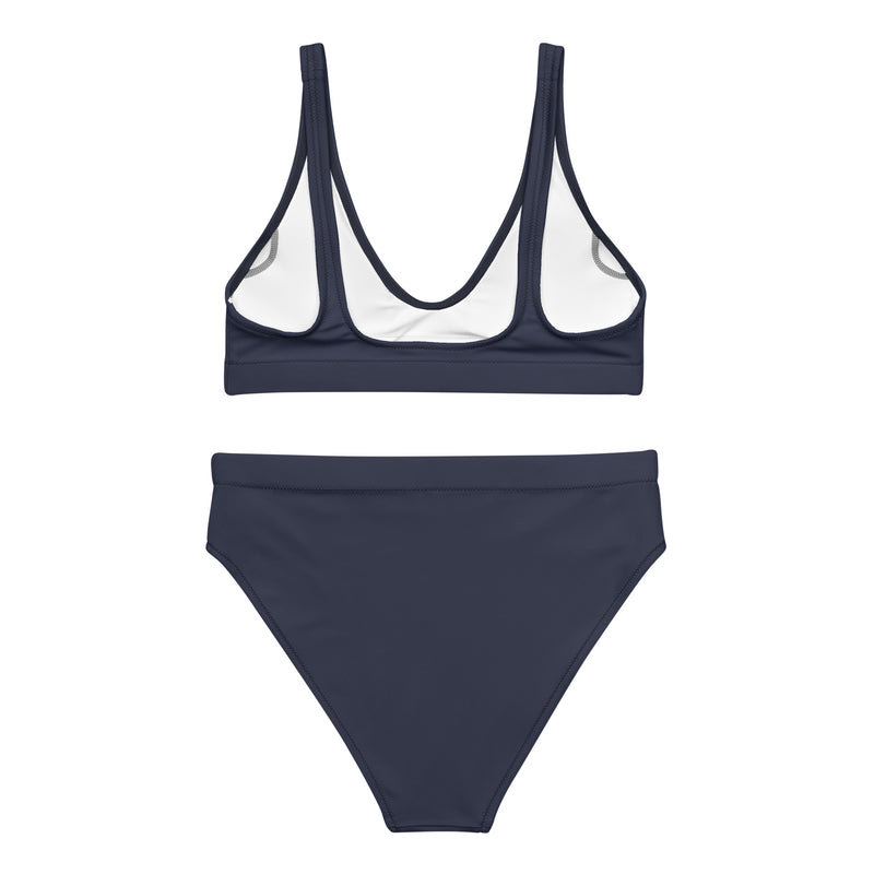 Midnight Blue Recycled high-waisted bikini - Objet D'Art