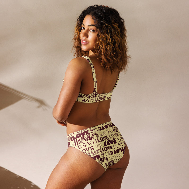Chocolate & Taffy Love Recycled high-waisted bikini - Objet D'Art