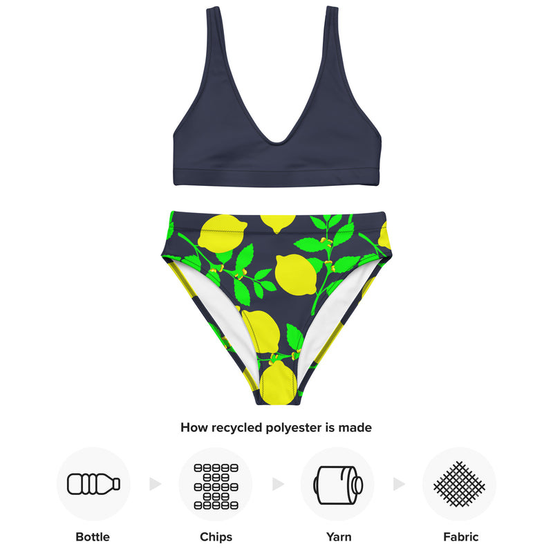 Lemon Light Recycled high-waisted bikini - Objet D'Art