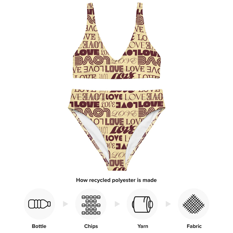 Chocolate & Taffy Love Recycled high-waisted bikini - Objet D'Art